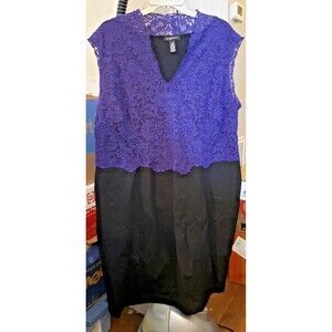 NWOT - INC International Concepts - Purple Lace and Black Dress - Size 24W